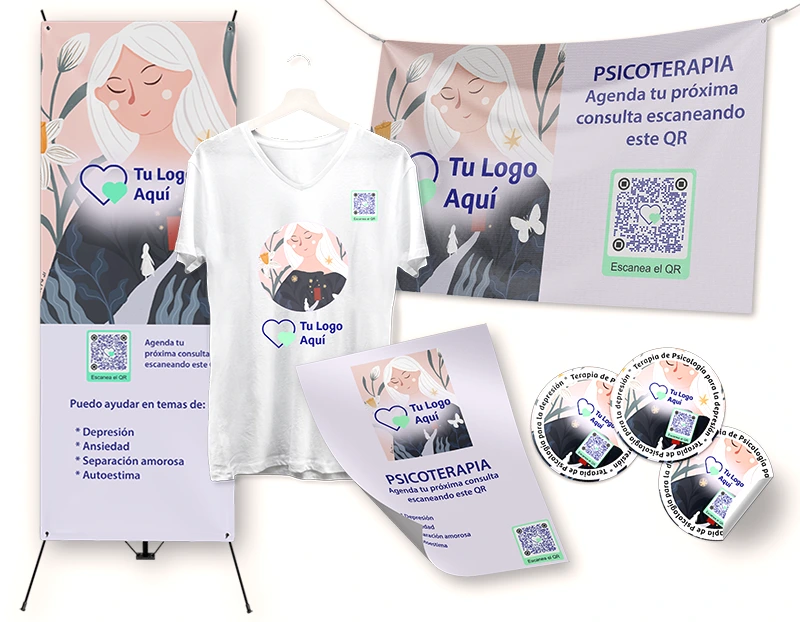 Camisetas y códigos QR para psicólogos.